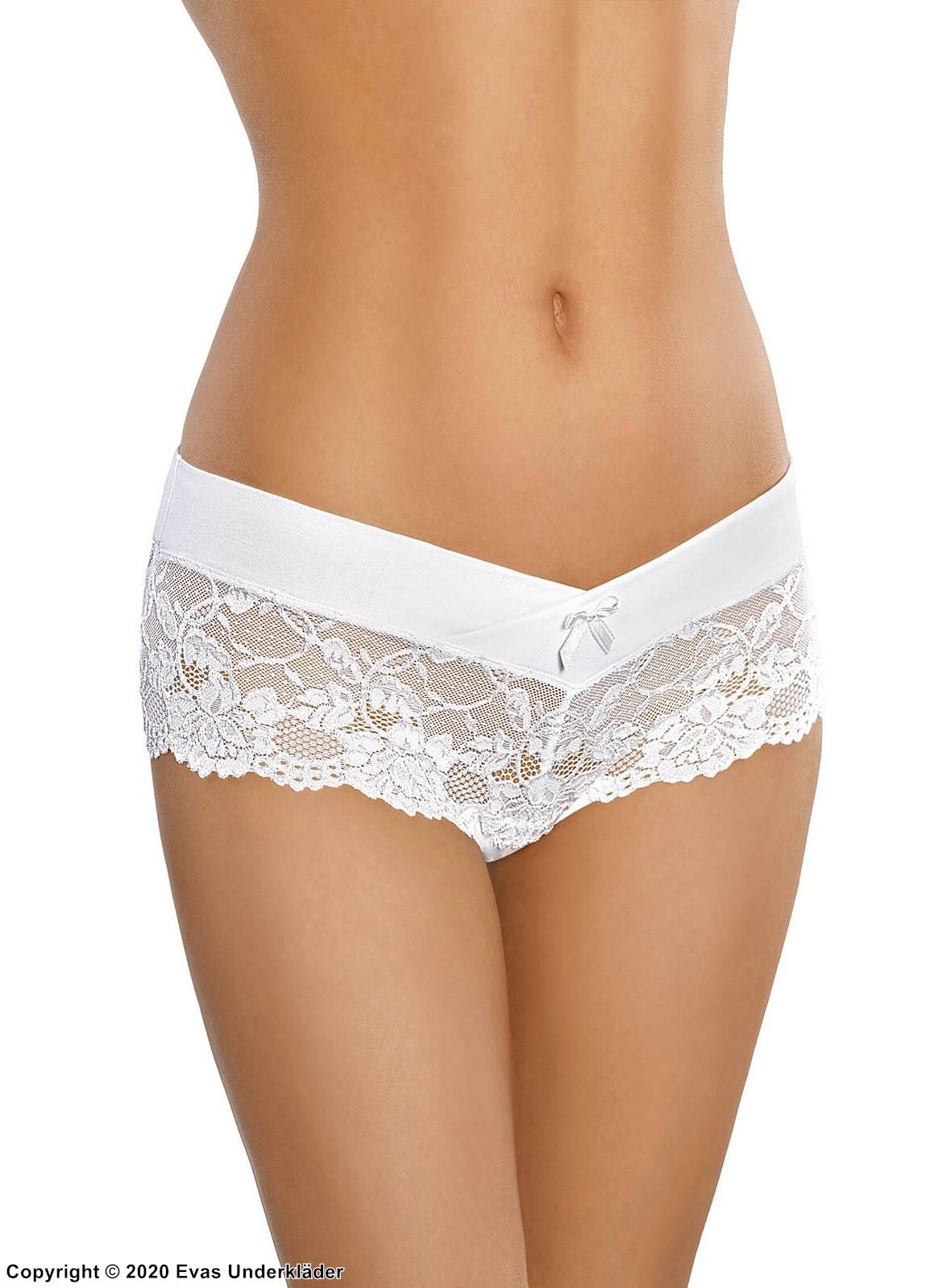 Romantic cheeky panties, floral lace